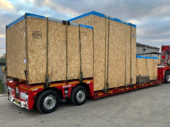 Cased load on a Low Loader destined for the South of France