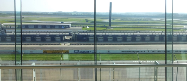View of Rockingham Motor Speedway track from the office of Low Loaders Europe